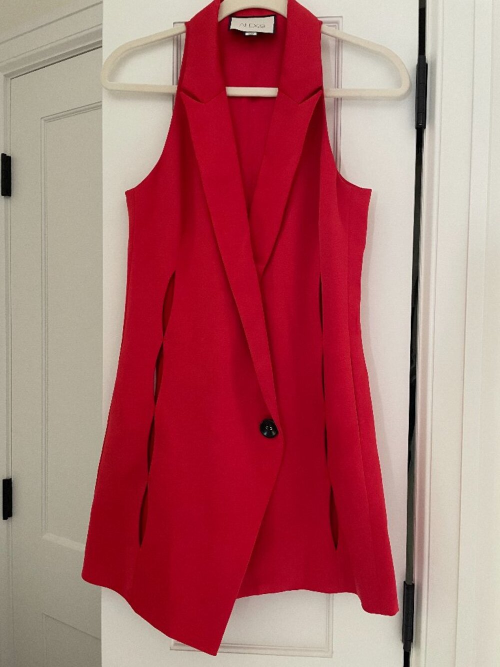 Alexis Red Sleeveless Tuxedo Blazer Dress – XS